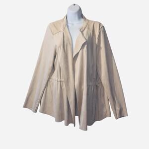 Soft Surroundings XL Light Brown Faux Suede Open Cinch Waist Jacket Boho